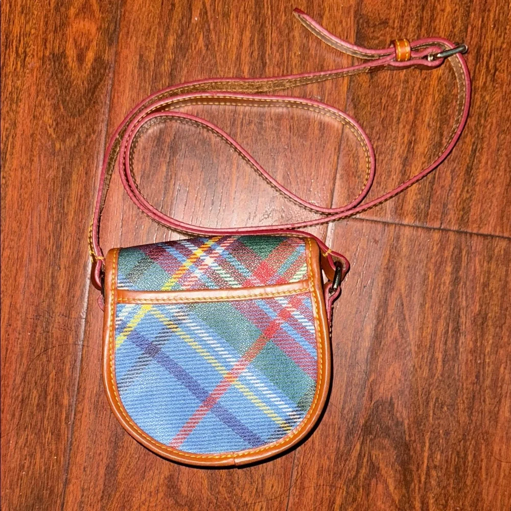 Dooney & Bourke Vintage Plaid Mini Crossbody Bag - Blue and Green - Picture 3 of 10